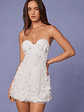 Embellished Bandeau A-line Mini Dress in White - thumbnail 8