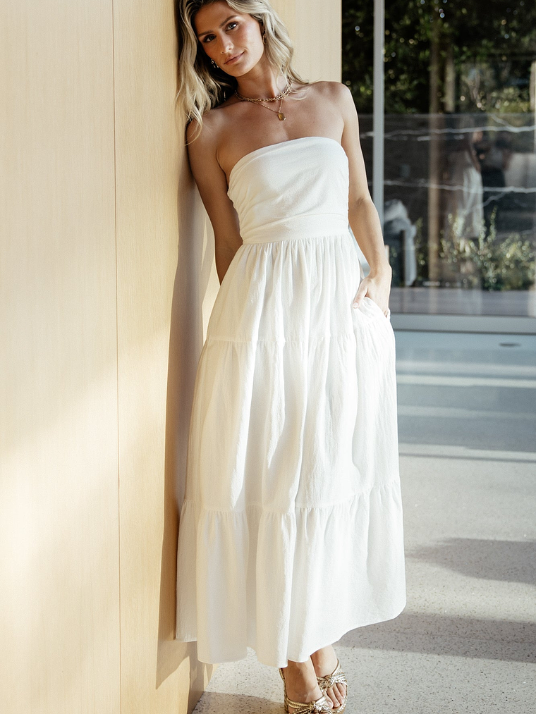 Delray Strapless Dress | Off White 1