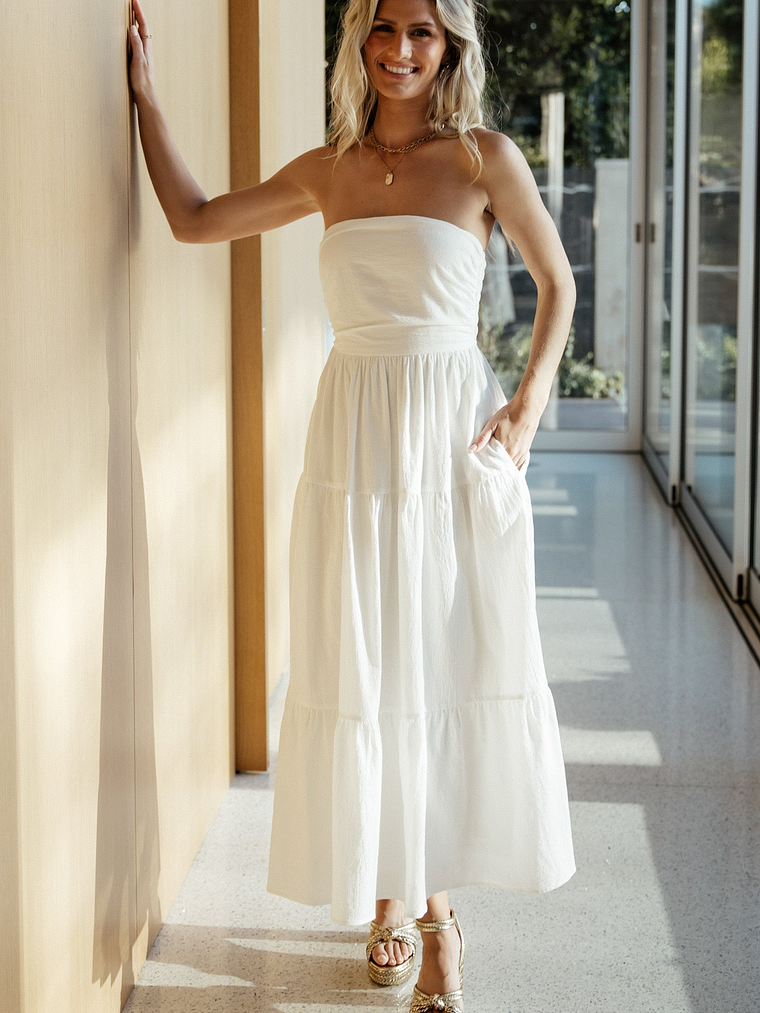 Delray Strapless Dress | Off White 5