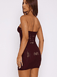 Disco Ball Embellished Mini Dress Wine - thumbnail 4
