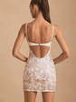 Embellished Camisole Bodycon Mini Dress in Ivory - thumbnail 5