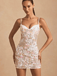 Embellished Camisole Bodycon Mini Dress in Ivory - thumbnail 1