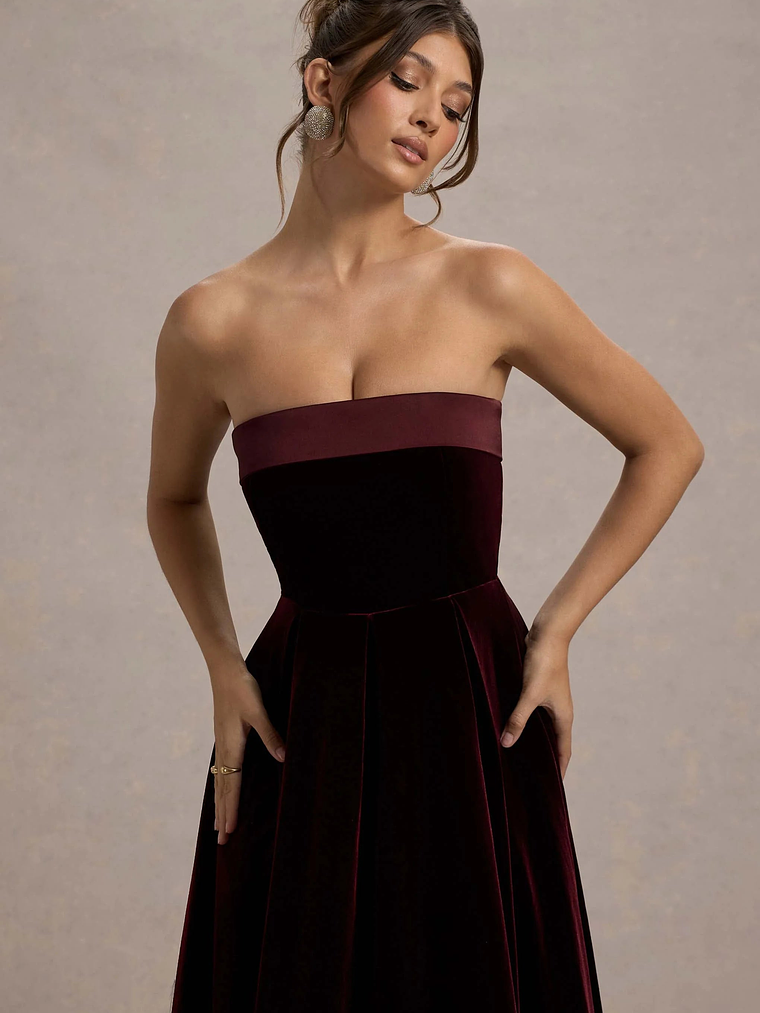 Delray | Port Velvet Bandeau Midi Dress 3