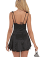 Double Bows Satin Lace Ruffle Dress in Black - thumbnail 2