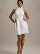Dottie | White High-Neck Mini Dress With Pleated Skirt - thumbnail 4