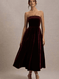 Delray | Port Velvet Bandeau Midi Dress - thumbnail 4
