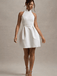 Dottie | White High-Neck Mini Dress With Pleated Skirt - thumbnail 5