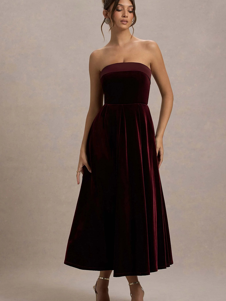 Delray | Port Velvet Bandeau Midi Dress 5