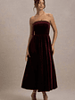 Delray | Port Velvet Bandeau Midi Dress - thumbnail 5