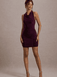 Dysis | Plum Cowl-Neck Ruched Bodycon Mini Dress - thumbnail 1