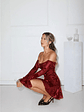 Electric Envy Off Shoulder Mini Dress Wine - thumbnail 4
