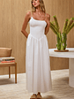 Enchanted Leaf Shirred Bodice Maxi Dress White - thumbnail 1