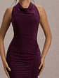 Dysis | Plum Cowl-Neck Ruched Bodycon Mini Dress - thumbnail 6
