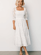Ella Eyelet Midi Dress | White - thumbnail 2