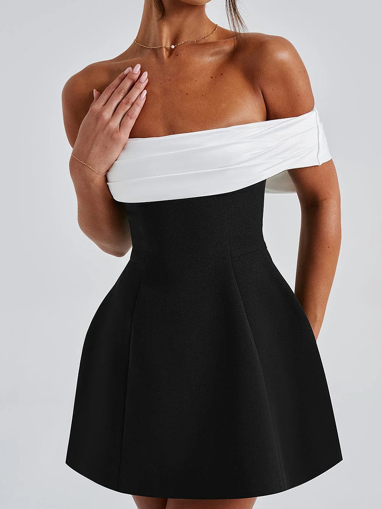 Delta Mini Dress - Black/White 5
