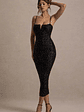 Dazzle Me | Black Sequin Strappy Bodycon Maxi Dress - thumbnail 6