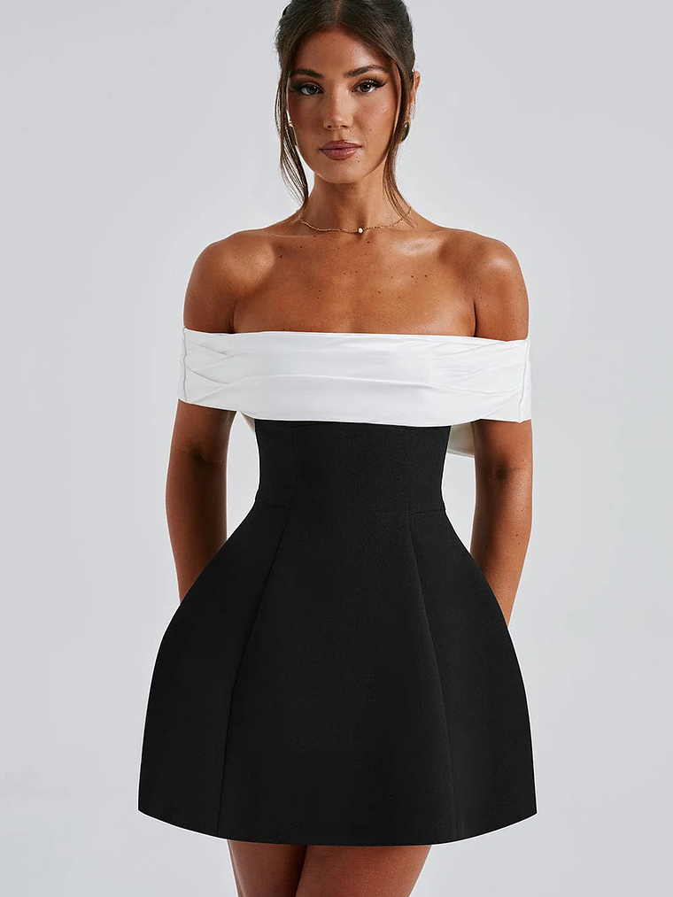 Delta Mini Dress - Black/White 6