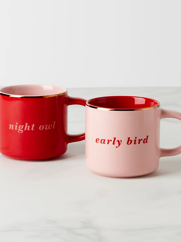 Early Bird & Night Owl Mugs, Set of 2 1