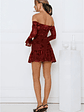 Electric Envy Off Shoulder Mini Dress Wine - thumbnail 8