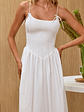 Enchanted Leaf Shirred Bodice Maxi Dress White - thumbnail 3