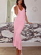 Electric Love Halter Midi Dress Baby Pink - thumbnail 1