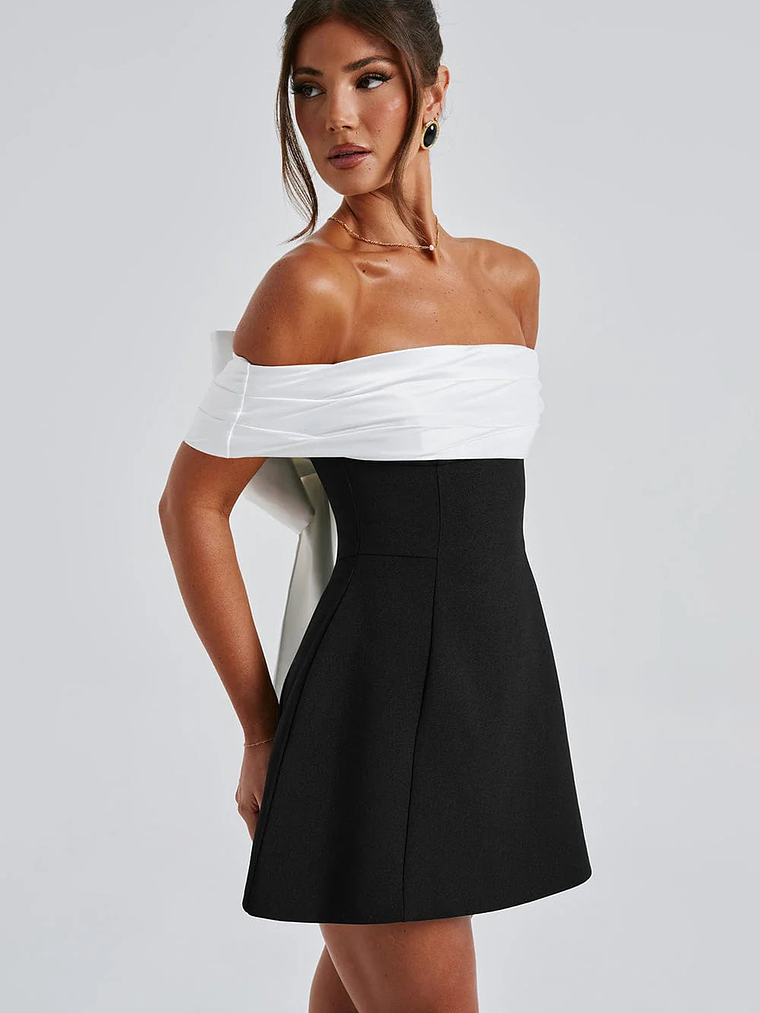 Delta Mini Dress - Black/White 9