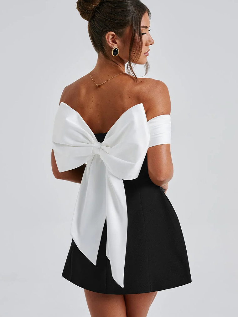 Delta Mini Dress - Black/White 10