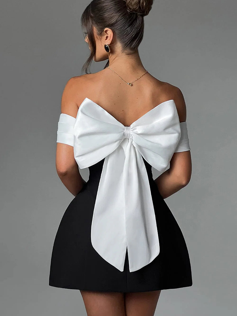 Delta Mini Dress - Black/White 11