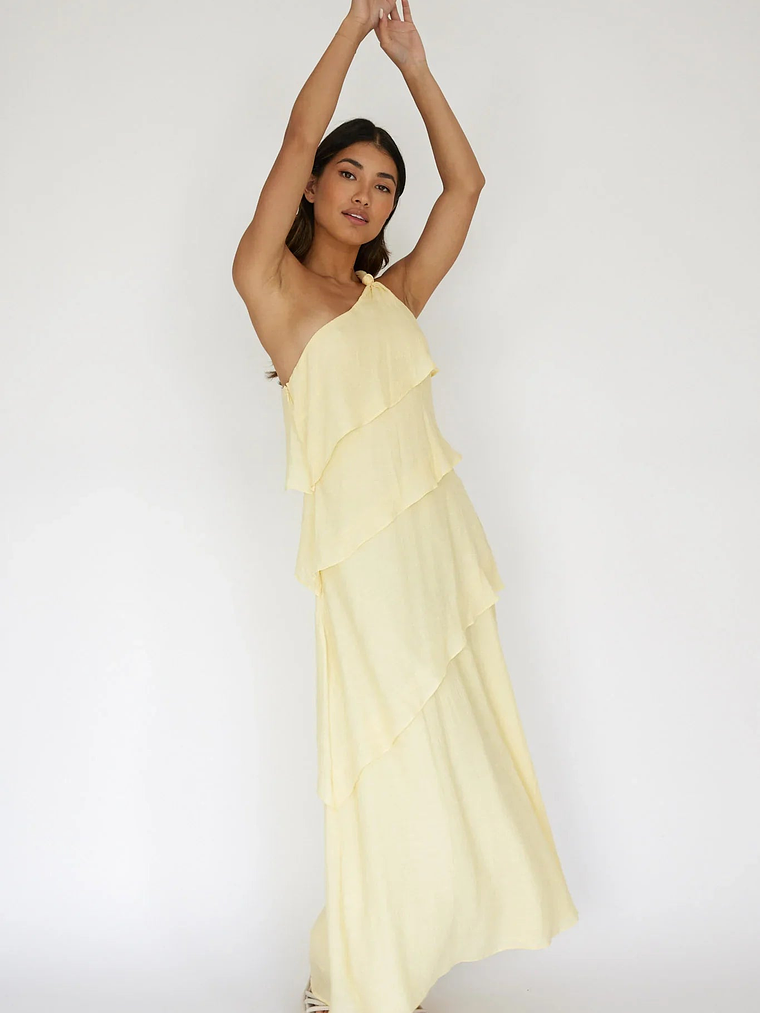 Delwyn One-Shoulder Maxi Dress Yellow 4