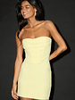 Dramatic Intent Light Yellow Strapless Corset Bodycon Mini Dress - thumbnail 1