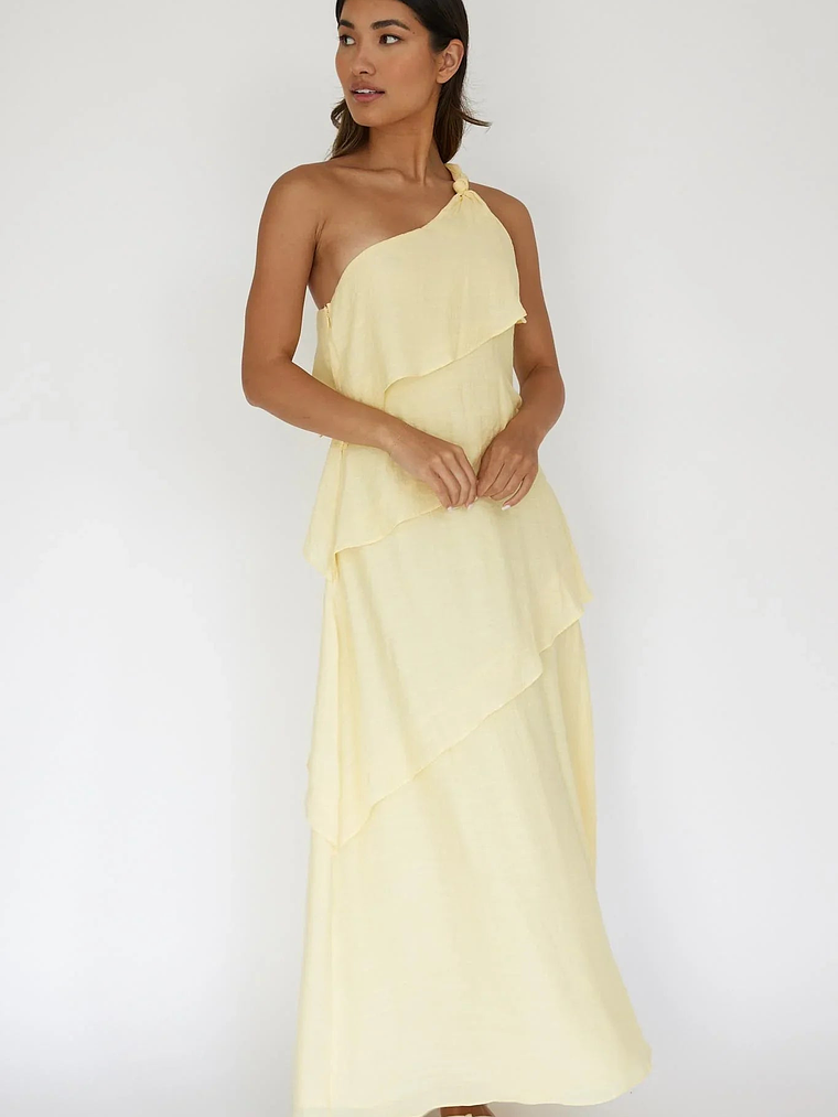 Delwyn One-Shoulder Maxi Dress Yellow 6