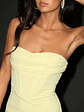 Dramatic Intent Light Yellow Strapless Corset Bodycon Mini Dress - thumbnail 4