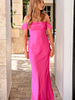 Ella Hot Pink Off Shoulder Formal Dress - thumbnail 7