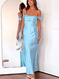 Ella Light Blue Off Shoulder Formal Dress - thumbnail 1