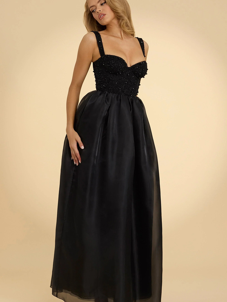 Embellished Corset Gown in Black 4