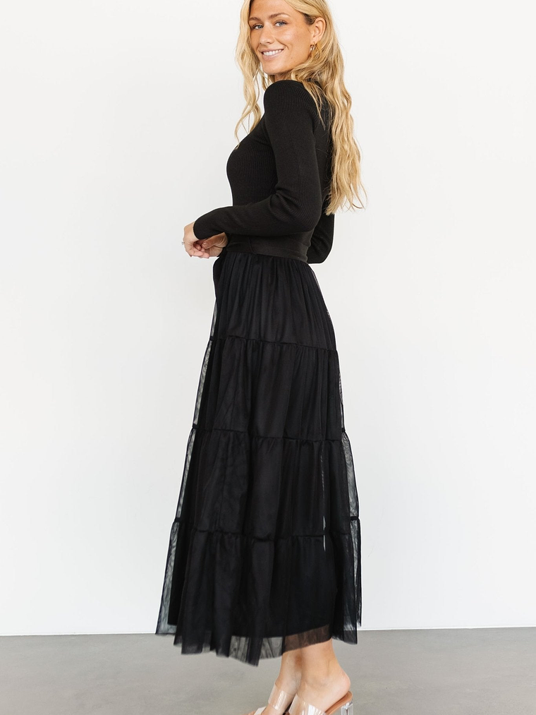 Demi Sweater Tulle Dress | Black 3