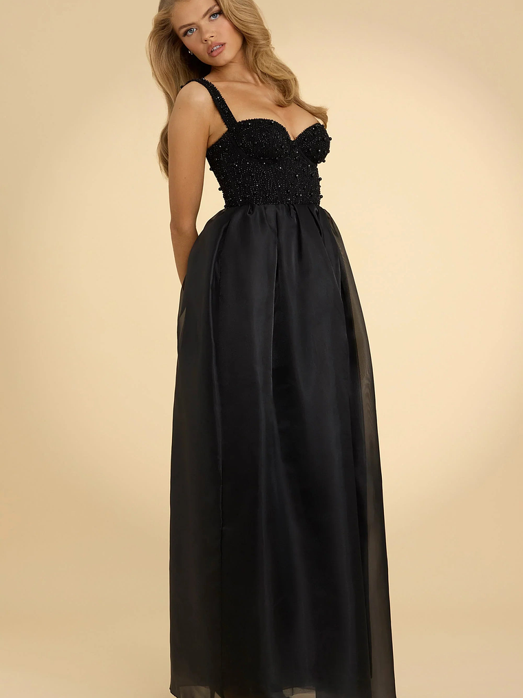 Embellished Corset Gown in Black 5