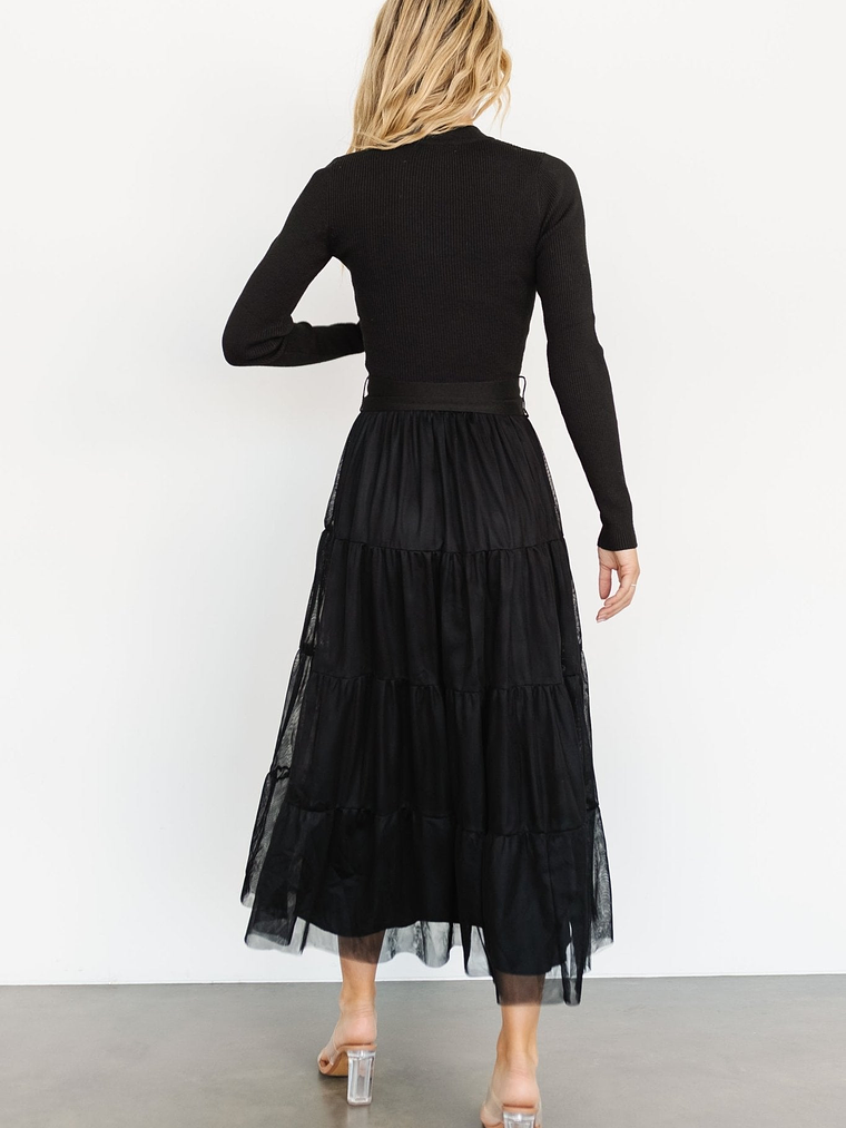 Demi Sweater Tulle Dress | Black 4