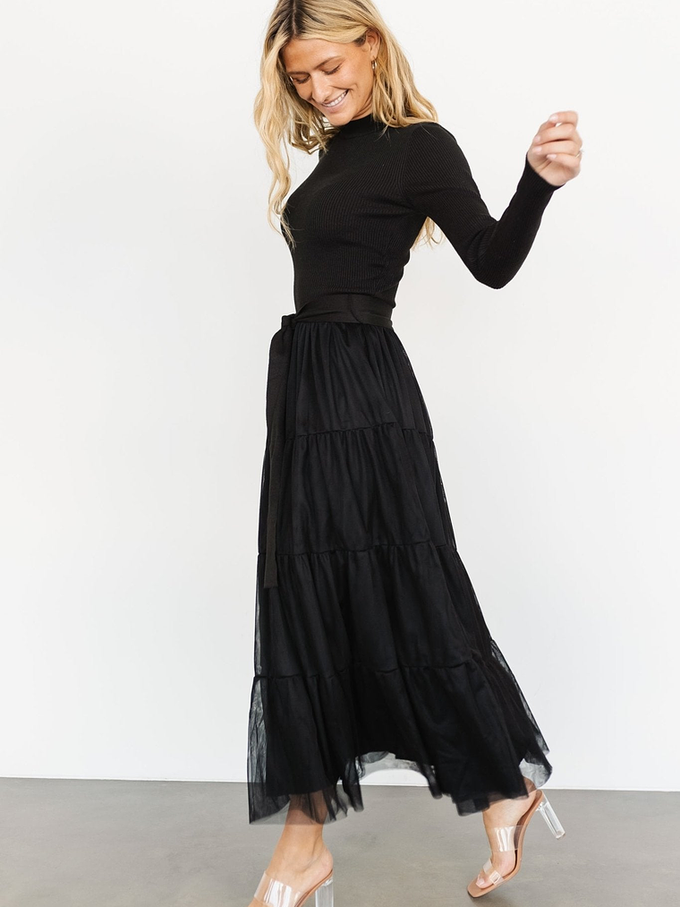 Demi Sweater Tulle Dress | Black 5