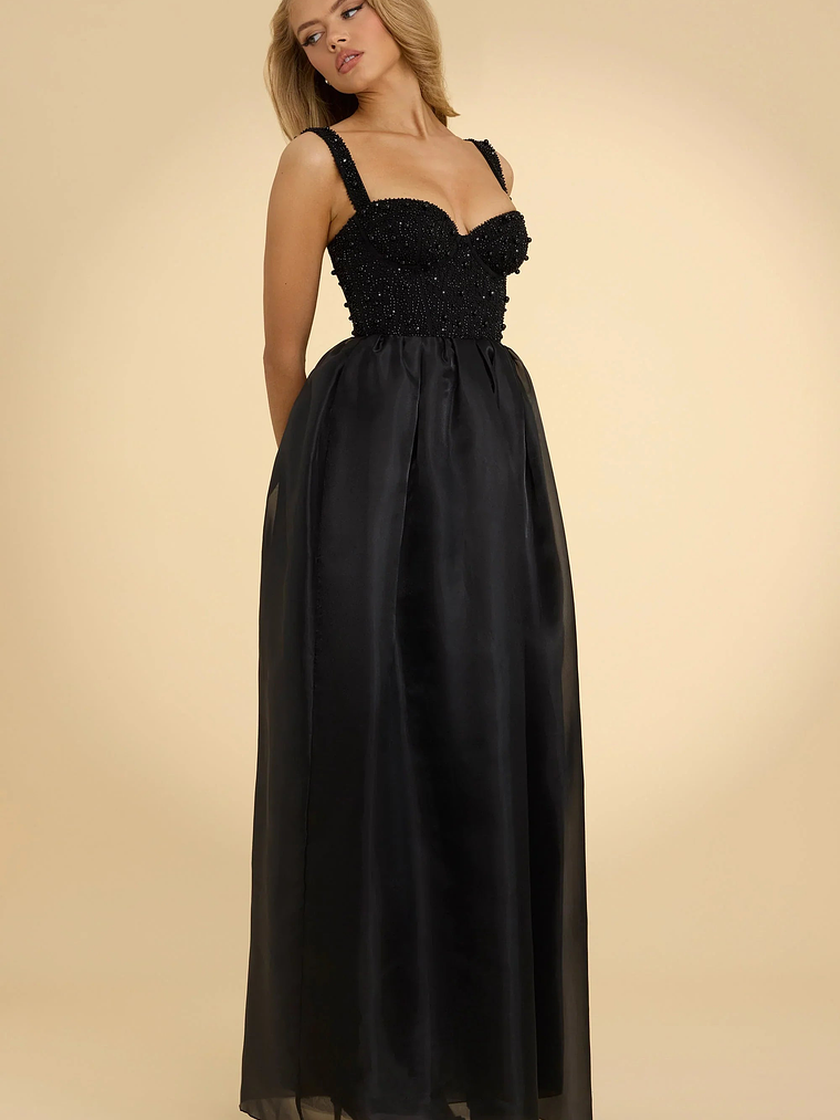 Embellished Corset Gown in Black 6