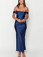 Ella Navy Off Shoulder Formal Maxi Dress - thumbnail 2