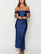 Ella Navy Off Shoulder Formal Maxi Dress - thumbnail 3