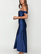 Ella Navy Off Shoulder Formal Maxi Dress - thumbnail 4