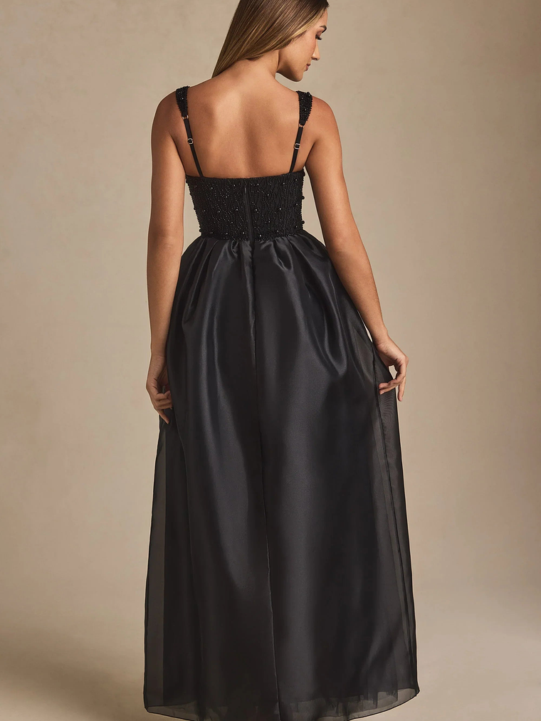 Embellished Corset Gown in Black 8
