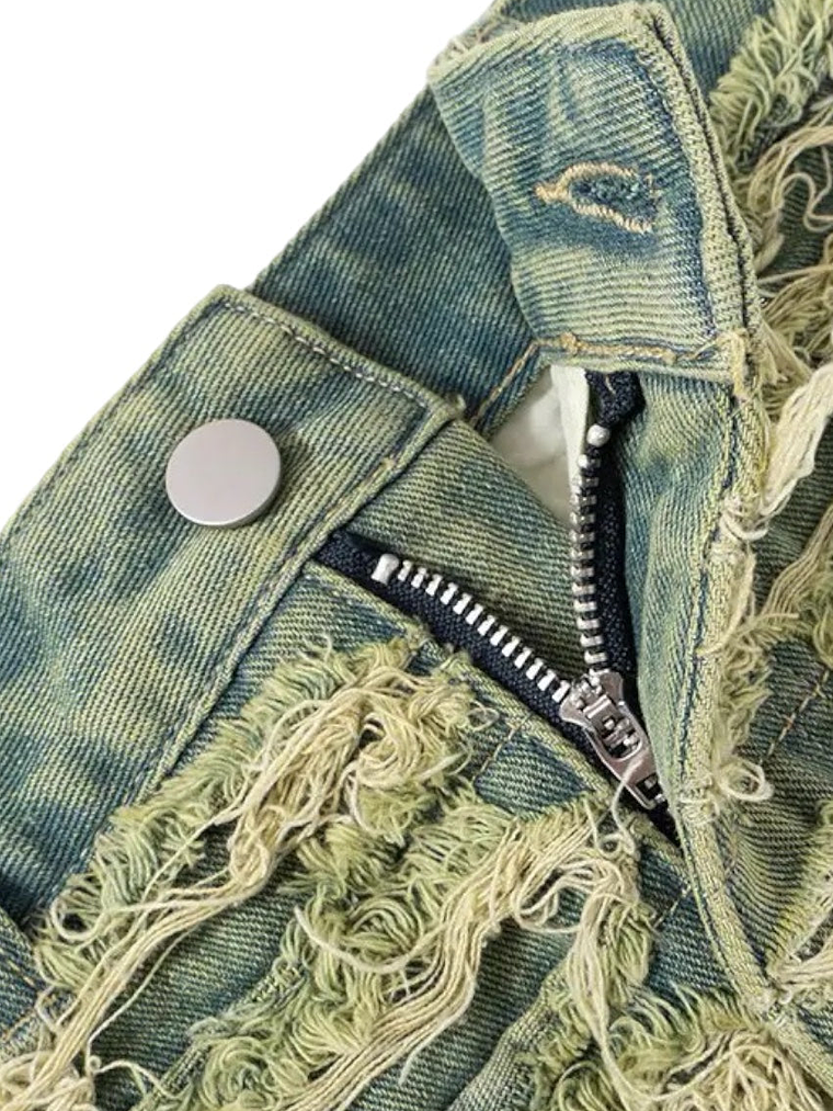 Distressed Denim Skirt 5