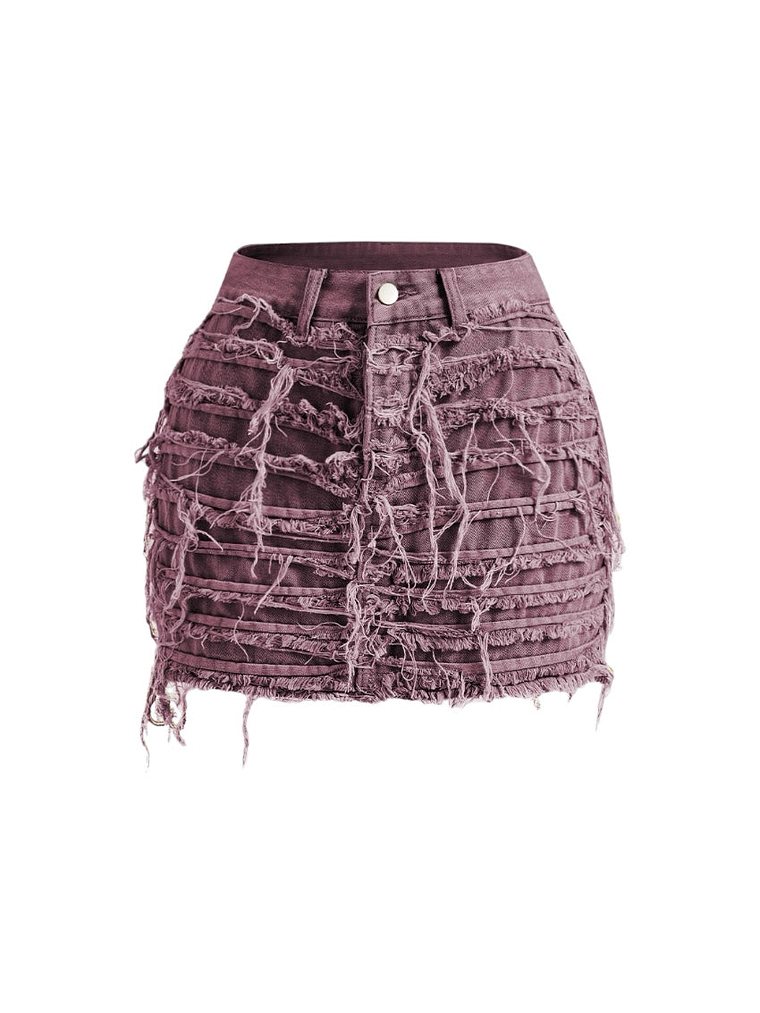 Distressed Denim Skirt 7