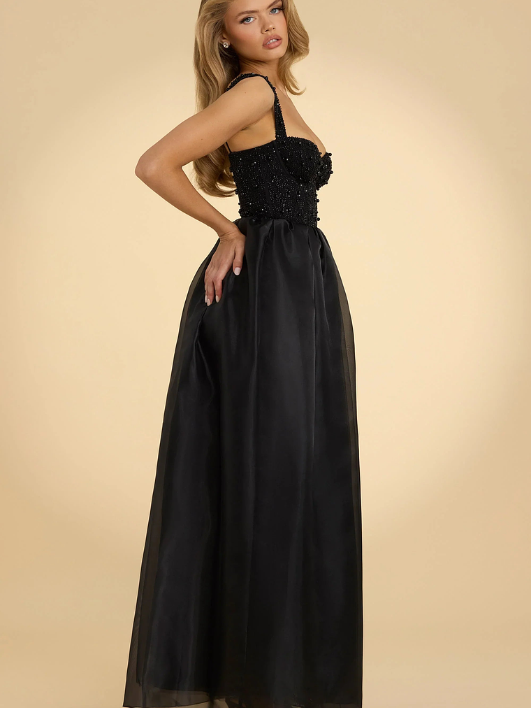 Embellished Corset Gown in Black 15