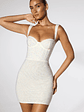 Embellished Corset Mini Dress in Ivory - thumbnail 1