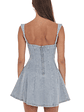 Denim Fit and Flare Dress in Washed Blue - thumbnail 2