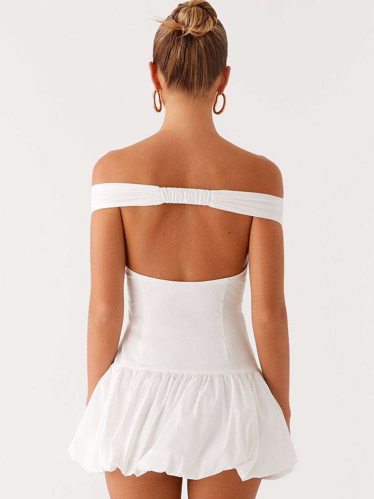 Endless Romance Off Shoulder Mini Dress - White 4